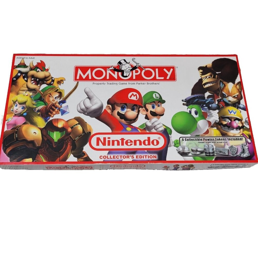 Nintendo Monopoly‎ Board Game Collector Edition Multi Pewter Tokens 2006 Vtg